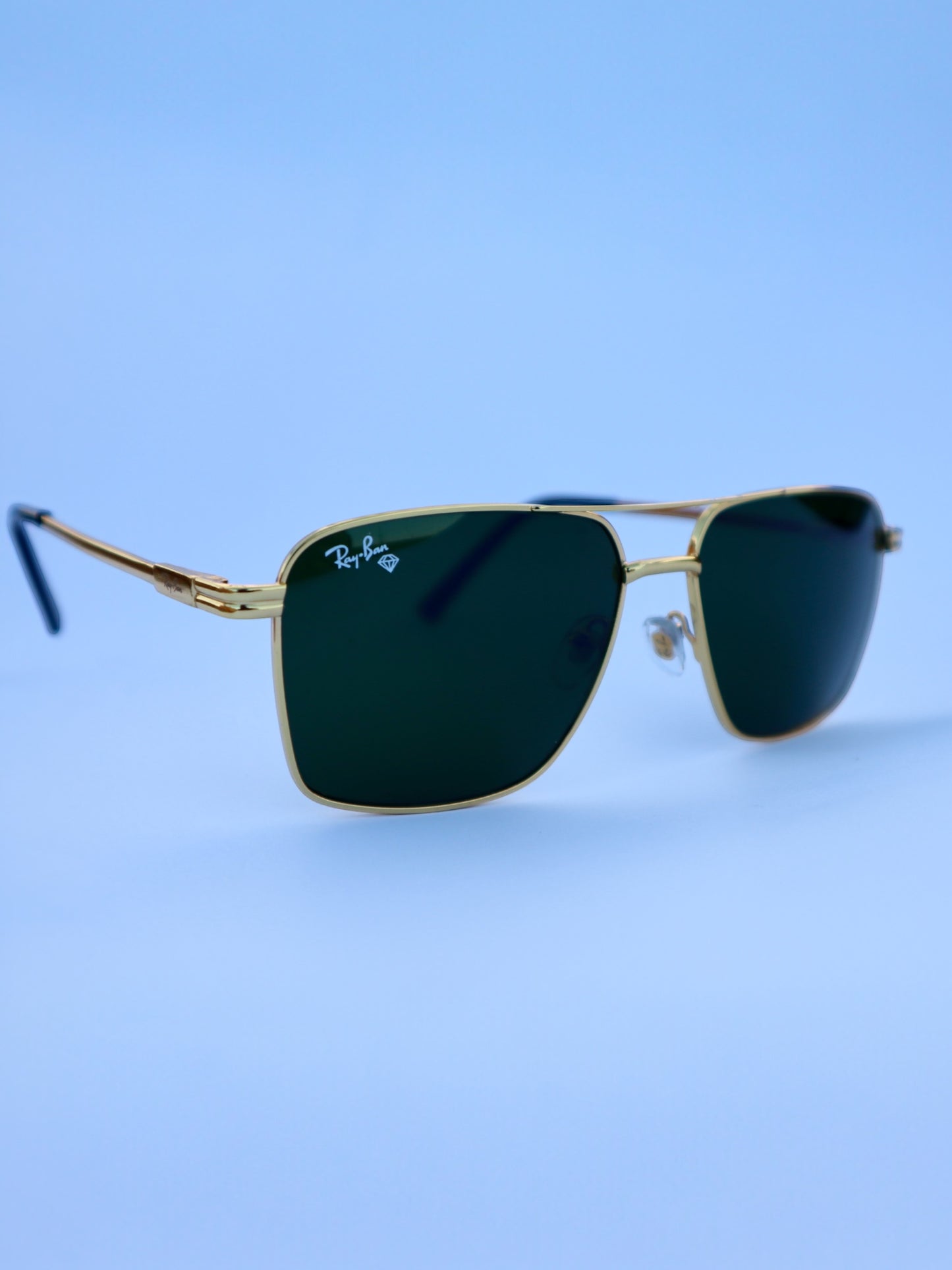 Premium Golden Ray-Ban Diamond Mens Glasses